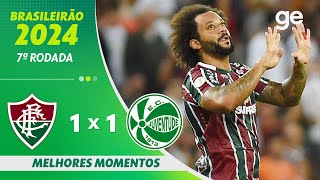 FLUMINENSE 1 X 1 JUVENTUDE  MELHORES MOMENTOS  7ª RODADA BRASILEIRÃO 2024  geglobo [upl. by Drawets]