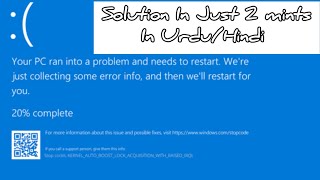 PC Ran Into a Problem and Needs to Restart Or Keep Restarting Again amp Again Solution [upl. by Asyar682]