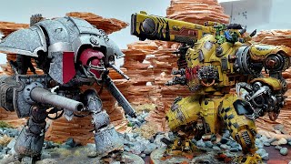 Imperial Knighst vs Big n Stompy Orks Warhammer 40k battle report [upl. by Anaoj93]