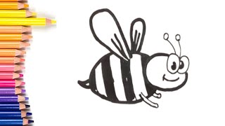 honey bee drawinghow to draw a honey bee [upl. by Carboni491]