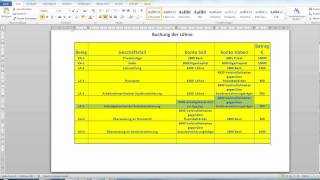 Buchung der Löhne Buchführung mit Excel [upl. by Dorrej]