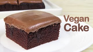 CREAMY AND MOIST VEGAN CHOCOLATE CAKE  No Eggs no butter no milk  Easy Dessert  Baking Cherry [upl. by Willcox332]