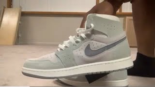 “On Foot” Air Jordan 1 High Zoom CMFT 2 Particle Grey [upl. by Gershon]