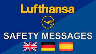 Safety Messages  LUFTHANSA  GERMAN amp ENGLISH amp SPANISH ✈ [upl. by Ecilef]