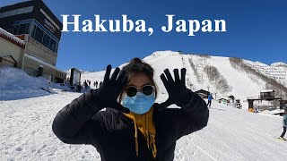 japan vlog day 2 in hakuba happo one ski resort mountains snow  silent vlog [upl. by Nedla]