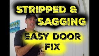 How to fix stripped door hinge holes on sagging door [upl. by Nospmis184]