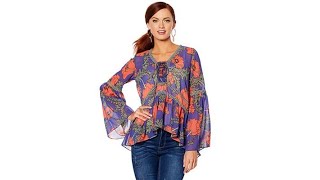 LaBellum by Hillary Scott Printed Chiffon Blouse [upl. by Dranreb]