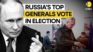 Russias top generals Shoigu and Gerasimov vote in Presidential election  WION Originals [upl. by Idissac]