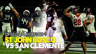 BOSCO PLAYOFFS ROUND 1 🔥  St John Bosco vs San Clemente  CIFSS D1 Matchup  Nations No 1 Ranked [upl. by Petigny]