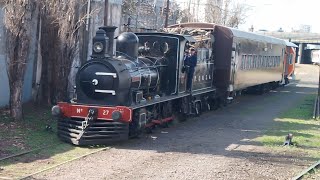 Locomotora a Vapor Neilson amp Co N°27 quotMonte Caserosquot retrocediendo en Coronel F Lynch [upl. by Flemming850]