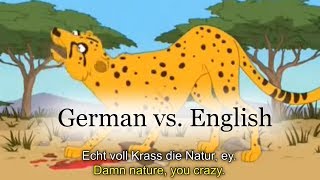 German vs English Family Guy damn nature you scary [upl. by Sarad]