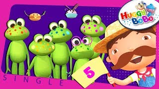 Five Little Speckled Frogs  Nursery Rhymes  By HuggyBoBo [upl. by Atiuqcir]