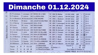 PRONOSTIC PMU PROGRAMME QUINTÉ QUARTE TIERCÉ DU DIMANCHE 01122024 [upl. by Romeu]