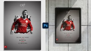 Football Sports Poster in Photoshop  Football Poster Design [upl. by Happ]