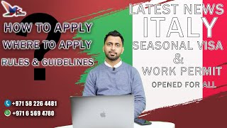 Italy Work Permit Open Now  Italy Seasonal Work Visa Full Details  Italy 9 Months Work Visa 2022 [upl. by Ylsel]