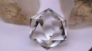 Faceting a Crystal Clear D20 Dice in Quartz [upl. by Dunlavy784]