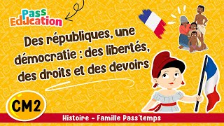 Des républiques une démocratie  des libertés des droits et des devoirs CM2 Passtemps  Leçon [upl. by Anen]