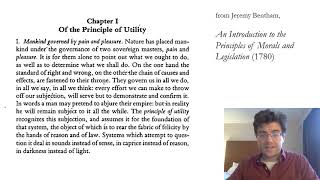 Benthams Utilitarianism  Part 1 [upl. by Auhso]