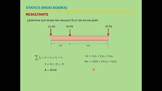 Statics 1 Rigid Bodies  Resultant 2 [upl. by Lig]