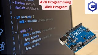 AVR Arduino Programming WITHOUT Arduino IDE Blink on board LED [upl. by Elokkin]