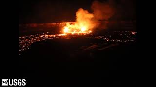 Repeated overflows onto the Halema‘uma‘u crater floor April 27 2018 [upl. by Ainoek]