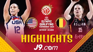 Breanna Stewart wins a thriller vs Belgium at the buzzer  J9 Highlights  FIBA Womens OQT 2024 [upl. by Kaplan]