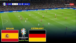 🔴LIVE  SPAIN vs GERMANY I QUARTERFINAL UEFA EURO 2024  MATCH LIVE TODAY  REALISTIC PES GAMEPLAY [upl. by Conway]