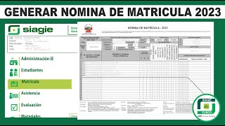 Siagie  Cómo Configurar y Generar NOMINA DE MATRICULA OFICIAL 2023  paso a paso [upl. by Call]