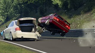 Nürburgring Nordschleife Crash Compilation 2  BeamNG Realistic Soft Body Physics [upl. by Ianahs]