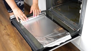 Wrap a dirty oven in foil After 2 hours all burns will disappear [upl. by Llamaj]