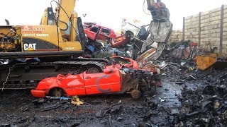 Pulling A Car In Half At Scrap Metal Recycling Plant [upl. by Spencer]