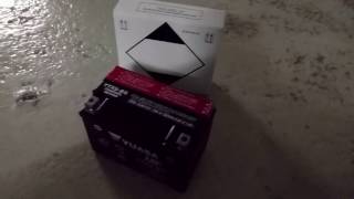 Motorcycle Battery  Unboxing and Filling a YUASA YTX9BS [upl. by Anabal]