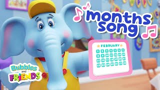 🎵 Months of the Year Song 🎵 Learn the 12 months of the year with Bubbles amp Friends  Songs for kids [upl. by Mirna]