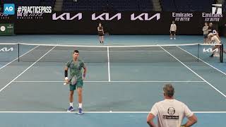 Novak Djokovic practices at the 2024 Australian Open  Practice Pass [upl. by Aneladgam]