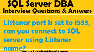 Listener port is set to 1533 can you connect to SQL server using Listener name [upl. by Odranoel754]