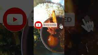 Rice with brahmi shak bhaja chicken curry  Short Video [upl. by Rubenstein622]