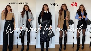 Workwear Haul 2023  Chic Office Outfits Karen MillenZaraHM [upl. by Borg]