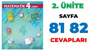 4 Sınıf Matematik Ders Kitabı Sayfa 81 82 Cevapları [upl. by Michaele]