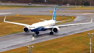 Boeing 777X taxis to the runway for its first flight [upl. by Janyte]