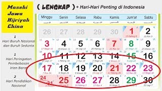 KALENDER 2020 LENGKAP MasehiJawaHijriyahChina  Harihari Penting di Indonesia KALENDER GRATIS [upl. by Aynat]