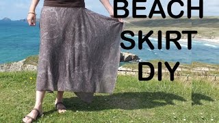 Beach Skirt  Hanky hem skirt  How to sew a skirt [upl. by Setarcos]