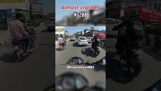 Bach gya bike vala dailyobservations bikelover bikerlife shorts ns200 indianroad crashed [upl. by Asim]