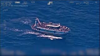 Aerials show migrant ship before deadly capsize [upl. by Karalynn]