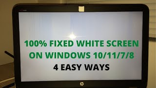 How To Fix White Screen on Windows 10 1187 Laptop Or Computer Monitor 4 Ways English [upl. by Aden]