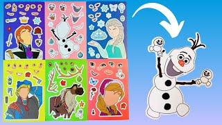 FROZEN DIY Make a Face Stickers Activity with Anna Elsa Olaf and Friends frozen frozen2 [upl. by Nivahb]