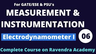 Measurement and Instrumentation  Lec 05  Electrodynamometer type instruments Part 1 for GATEESE [upl. by Remoh931]