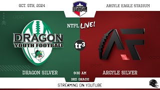 NTFL Youth Football  Dragon Silver at Argyle Silver 3rd Grade105930 AEagle Stadium 1 [upl. by Ocer112]