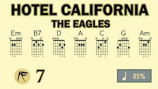 🎸 • THE EAGLES • HOTEL CALIFORNIA • 🎶 • ACCORDS amp ARPÈGES ⏱️ x85 • ⭐ [upl. by Atteyek]