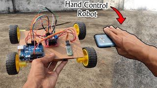 How to make Gesture control Robot at Home  make Hand control car  Best science Project [upl. by Ecinnej]