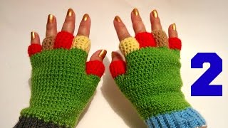 GUANTE TEJIDO CROCHET PARTE 2 HOW TO KNIT HALFFINGER GLOVES [upl. by Prouty]